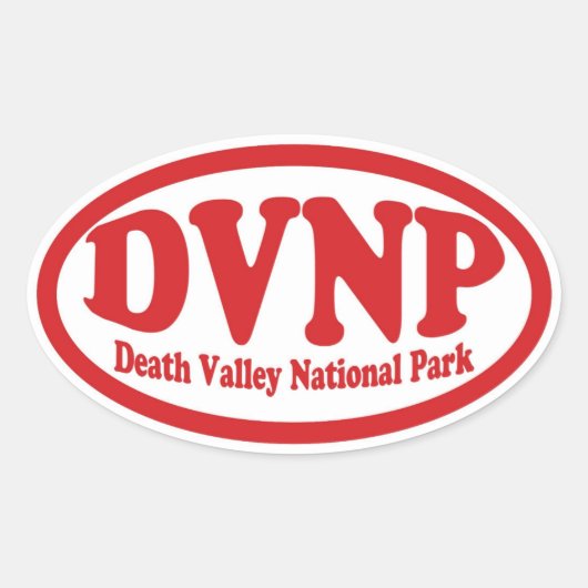 Death Valley National Park rode ovale sticker (Voorkant)