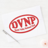 Death Valley National Park rode ovale sticker (Envelop)