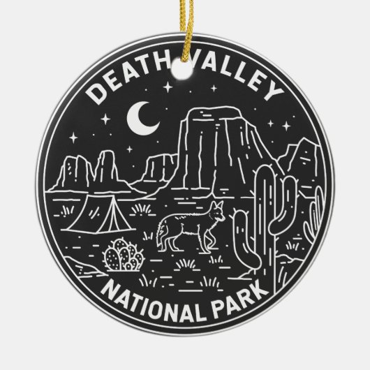 Death Valley National Park Sand Dunes Monoline Keramisch Ornament (Voorkant)