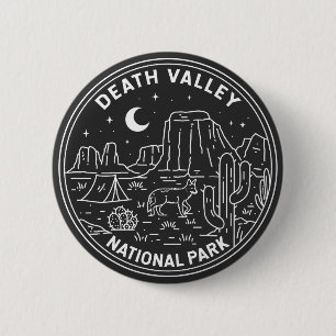 Death Valley National Park Sand Dunes Monoline Ronde Button 5,7 Cm