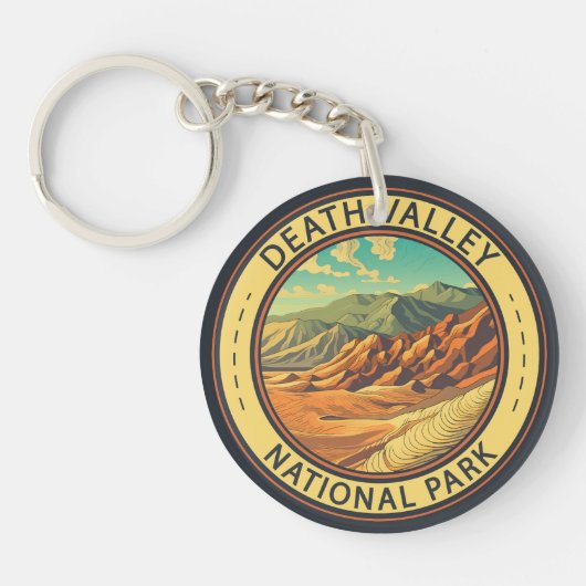 Death Valley National Park Vintage Reiskunst Sleutelhanger (Voorkant)