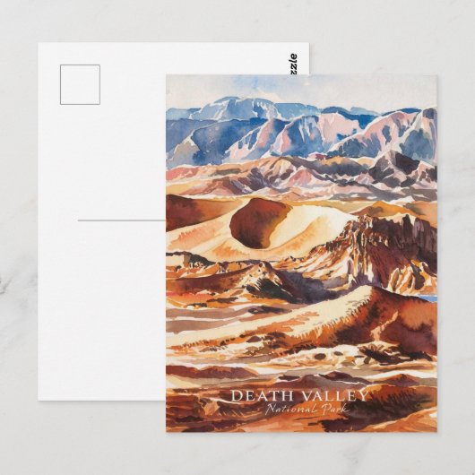 Death Valley National Park Waterverf Schilderen Briefkaart (Voorkant / Achterkant)