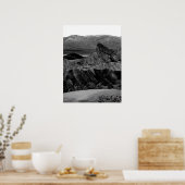 Death Valley Zabriskie Point Black White Foto Poster (Keuken)