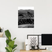 Death Valley Zabriskie Point Black White Foto Poster (Thuiskantoor)