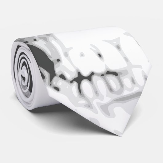 Death White Meta & Gothic Skull Stropdas (Opgerold)