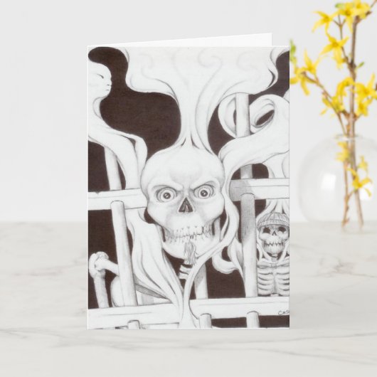 deathbars voor Halloween Kaart (Gele Bloem)