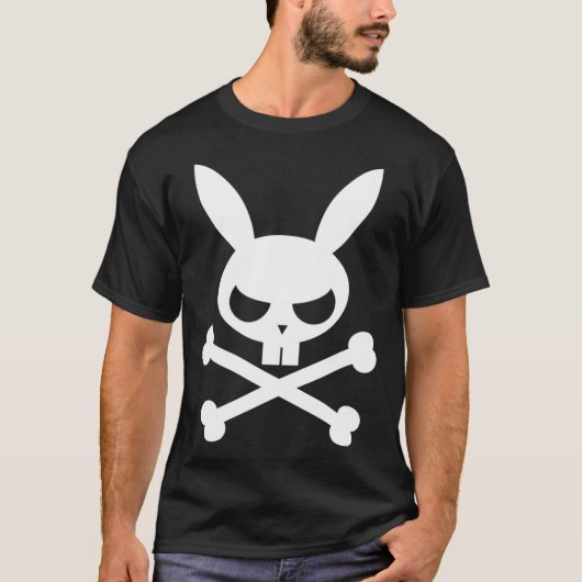 Deathbunny Bunny schedel en kruisbotten Classic T- T-shirt (Voorkant)