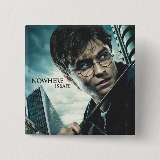 Deathly Hallows - Harry Vierkante Button 5,1 Cm (Voorkant)