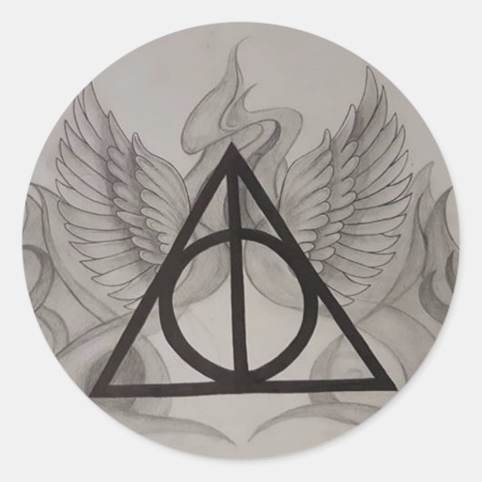 Deathly Hallows Ronde Sticker (Voorkant)