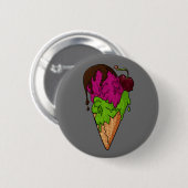 Deathly Sweet Berry Skull Ice Cream Ronde Button 5,7 Cm (Voorkant /achterkant)