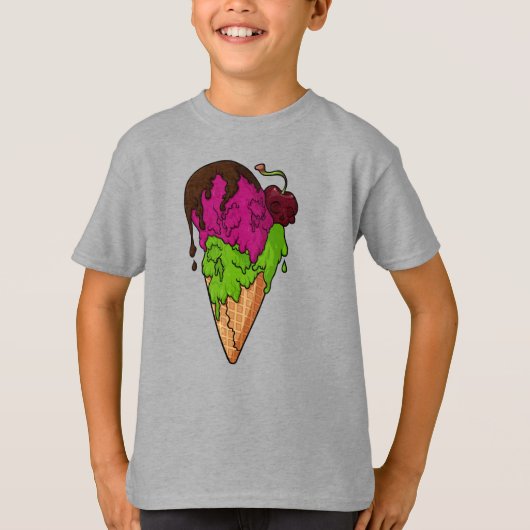 Deathly Sweet Berry Skull Ice Cream T-shirt (Voorkant)
