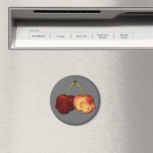 Deathly Sweet Cherry Skull Magnet (Insitu (Vaatwasser))