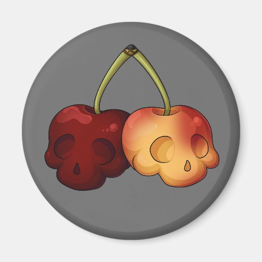 Deathly Sweet Cherry Skull Magnet (Voorkant)