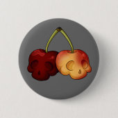 Deathly Sweet Cherry Skull Ronde Button 5,7 Cm (Voorkant)