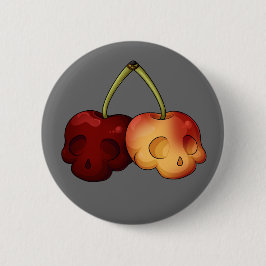Deathly Sweet Cherry Skull Ronde Button 5,7 Cm