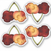 Deathly Sweet Cherry Skull Sticker Set (Voorkant)
