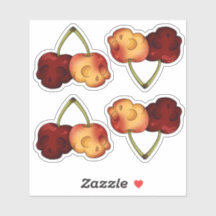 Deathly Sweet Cherry Skull Sticker Set