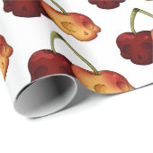 Deathly Sweet Cherry Skull Wrapping Paper Cadeaupapier (Rol Hoek)