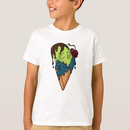 Deathly Sweet Mystery Skull Ice Cream T-shirt (Voorkant)