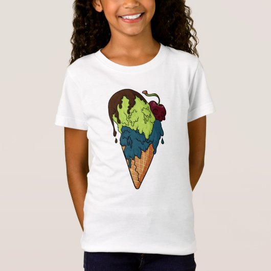 Deathly Sweet Mystery Skull Ice Cream T-shirt (Voorkant)
