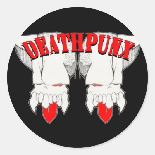 DEATHPUNX TM RONDE STICKER (Voorkant)