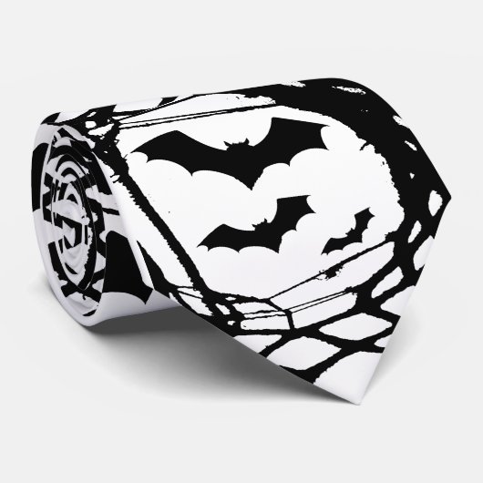 Deathrock Fishnets & Bats Stropdas (Opgerold)