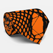 Deathrock Ripped Fishnets Sinaasappel Stropdas (Opgerold)