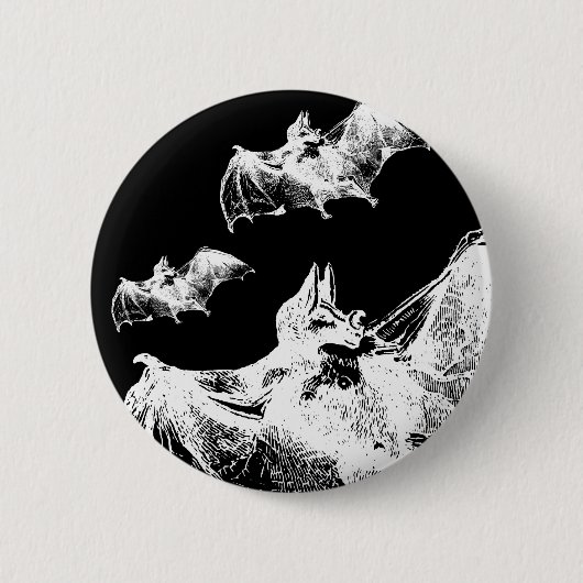 Deathrock Vampire Bats Ronde Button 5,7 Cm (Voorkant)