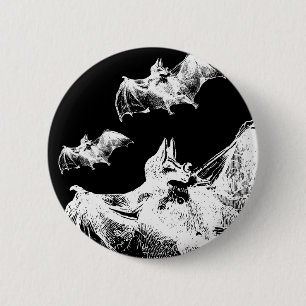 Deathrock Vampire Bats Ronde Button 5,7 Cm