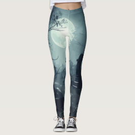 Death's Domain: Een spooky Cemetery Uitzicht Leggings
