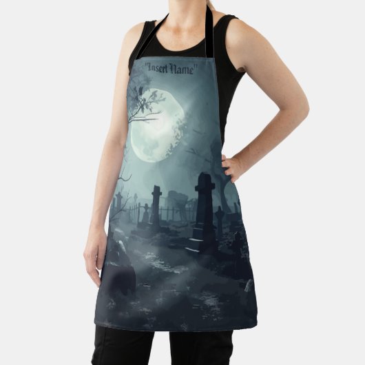 Death's Domain: Een spooky Cemetery Uitzicht Schort (Insitu)