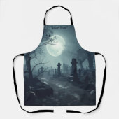 Death's Domain: Een spooky Cemetery Uitzicht Schort (Voorkant)