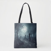 Death's Domain: Een spooky Cemetery Uitzicht Tote Bag (Voorkant)