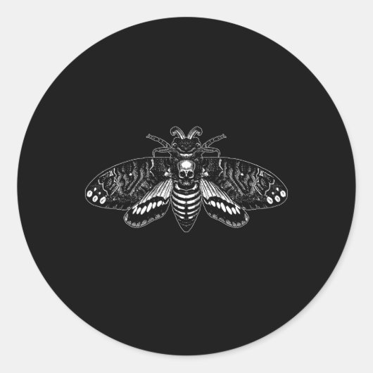 Death's Head Hawkmoth Meto Mori Genus Acherontia M Ronde Sticker (Voorkant)