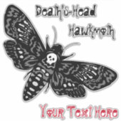 Death's Head Hawkmoth Sinister Skull Retro Sticker (Voorkant)