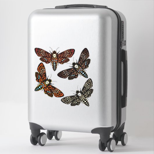 Death's Head Hawkmoth Skull Thorax 4 Variaties Sticker (Koffer)