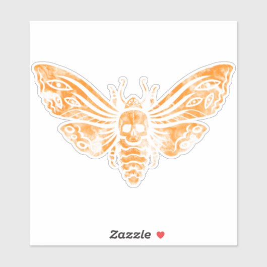 Death's Head Moth in Sinaasappel Sticker (Vel)