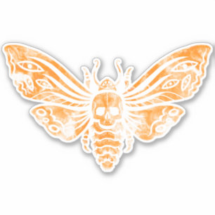 Death's Head Moth in Sinaasappel Sticker