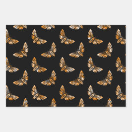 Death's Head Moth Pattern Inpakpapier Vel
