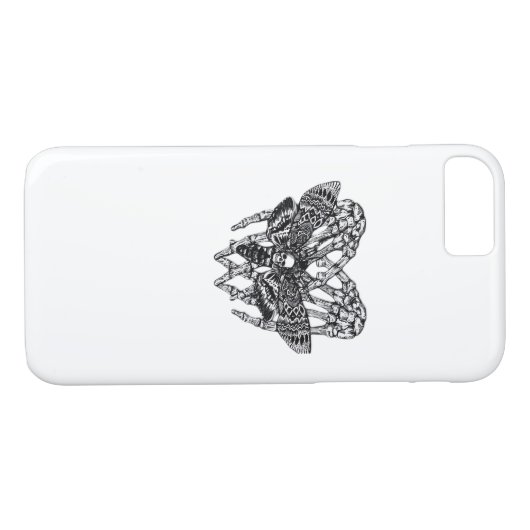 Deathshead Moth Classic - Skeleton Hand Heart Case-Mate iPhone Case (Achterkant (Horizontaal))