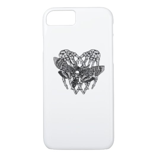 Deathshead Moth Classic - Skeleton Hand Heart Case-Mate iPhone Case (Achterkant)