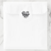 Deathshead Moth Classic - Skeleton Hand Heart Ronde Sticker (Tas)