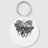 Deathshead Moth Classic - Skeleton Hand Heart Sleutelhanger (Voorkant)