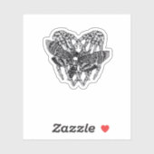Deathshead Moth Classic - Skeleton Hand Heart Sticker (Vel)