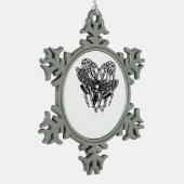 Deathshead Moth Classic - Skeleton Hand Heart Tin Sneeuwvlok Ornament (Links)