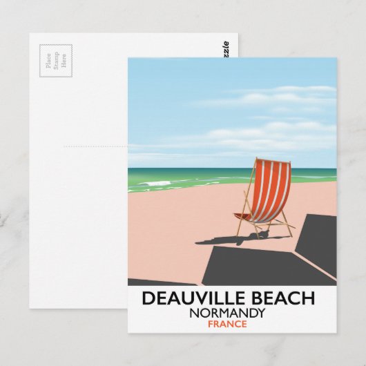 Deauville Beach france seuit poster. Briefkaart (Voorkant / Achterkant)
