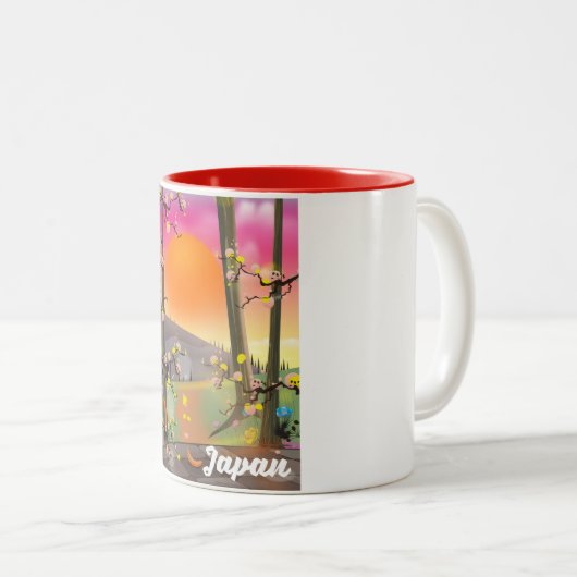 Deauville Beach france seuit poster. Tweekleurige Koffiemok (Voorkant rechts)