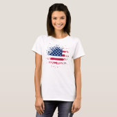 Débardeur Femme Blanc Basic USA Flag T-shirt (Voorkant volledig)