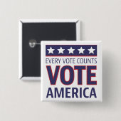 Debat: Amerika Vierkante Button 5,1 Cm (Voorkant /achterkant)