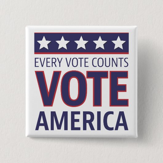 Debat: Amerika Vierkante Button 5,1 Cm (Voorkant)